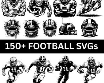 150+ American Football SVG Bundle | Football SVG Cut Files | Game Day SVG | Touchdown | Cricut & Silhouette | Sports Team Clipart