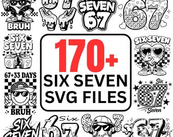67 Meme SVG Bundle | Six Seven Meme SVG | 170+ Funny Meme SVG Files for Cricut & Silhouette | Commercial Use svg for Shirts