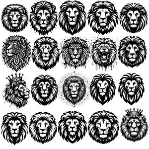 Roaring Lion SVG Mega Bundle with 200+ wild and powerful animal designs. Perfect for Cricut, Silhouette, vinyl projects, t-shirts, mugs, wall decor, and more. Includes tribal, cartoon, and realistic lion styles. Commercial license included. Ideal for crafters, small business owners, and designers who want to stand out. Easy to use, high-resolution files ready for instant download