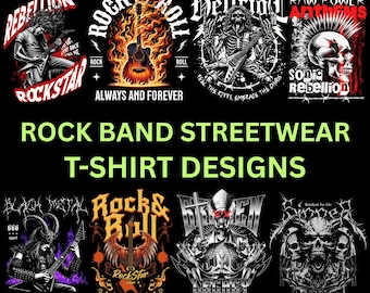 Ultimate Rock Band PNG Pack for POD Sellers – 450+ T-Shirt Design Files | Instant Download