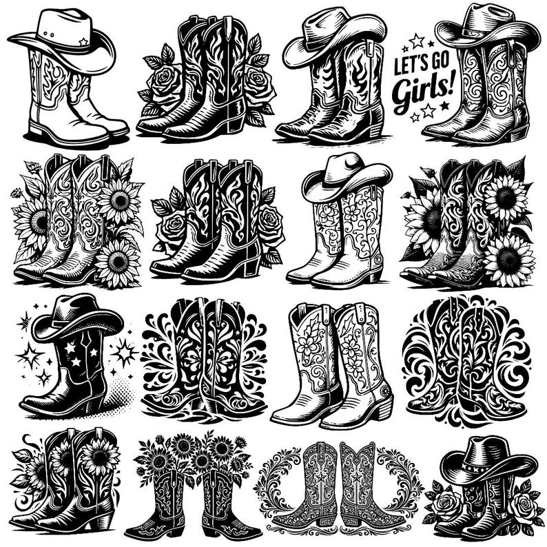 cowboy boots svg, cowgirl boots svg, western boots svg bundle, cowboy hat svg, howdy svg file, floral cowgirl boots svg, western cut files for cricut, silhouette western svg, rodeo svg designs, country western svg bundle, western shirt design svg, rustic western decor svg, farmhouse western svg, cowgirl aesthetic svg, boots and hat svg, western graphic svg, country girl svg, western clipart svg, commercial use western svg, cricut western bundle, sublimation western design