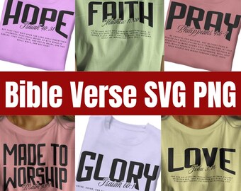 Christian Bible Verse SVG Bundle – Christian SVG, Scripture Quotes PNG