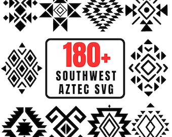 180+ wzorów azteckich SVG, wzorów plemiennych SVG, południowo-zachodnich SVG, symboli południowo-zachodnich, elementów geometrycznych, sztuki południowo-zachodniej
