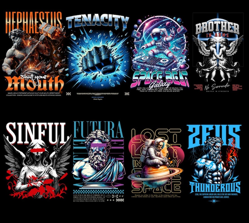 2000+ Streetwear T-Shirt PNG Designs Ultimate Bundle for POD & Clothing Brands, Urban Fashion Graphic Digital Download, Printable Designs, image 3