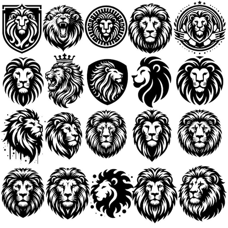 Roaring Lion SVG Mega Bundle with 200+ wild and powerful animal designs. Perfect for Cricut, Silhouette, vinyl projects, t-shirts, mugs, wall decor, and more. Includes tribal, cartoon, and realistic lion styles. Commercial license included. Ideal for crafters, small business owners, and designers who want to stand out. Easy to use, high-resolution files ready for instant download