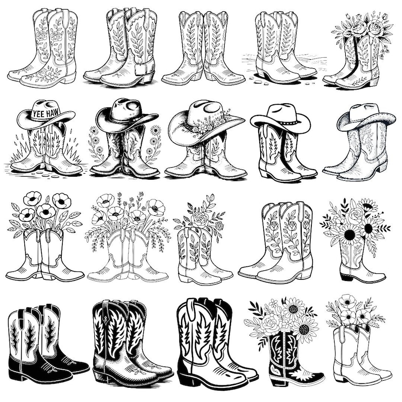 cowboy boots svg, cowgirl boots svg, western boots svg bundle, cowboy hat svg, howdy svg file, floral cowgirl boots svg, western cut files for cricut, silhouette western svg, rodeo svg designs, country western svg bundle, western shirt design svg, rustic western decor svg, farmhouse western svg, cowgirl aesthetic svg, boots and hat svg, western graphic svg, country girl svg, western clipart svg, commercial use western svg, cricut western bundle, sublimation western design