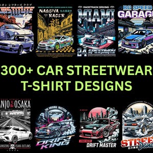300+ Car T-Shirt Design PNG Bundle: Premium Streetwear Car Graphics for Clothing & Apparel