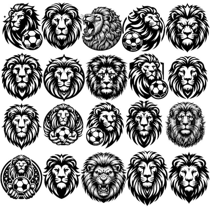 Roaring Lion SVG Mega Bundle with 200+ wild and powerful animal designs. Perfect for Cricut, Silhouette, vinyl projects, t-shirts, mugs, wall decor, and more. Includes tribal, cartoon, and realistic lion styles. Commercial license included. Ideal for crafters, small business owners, and designers who want to stand out. Easy to use, high-resolution files ready for instant download