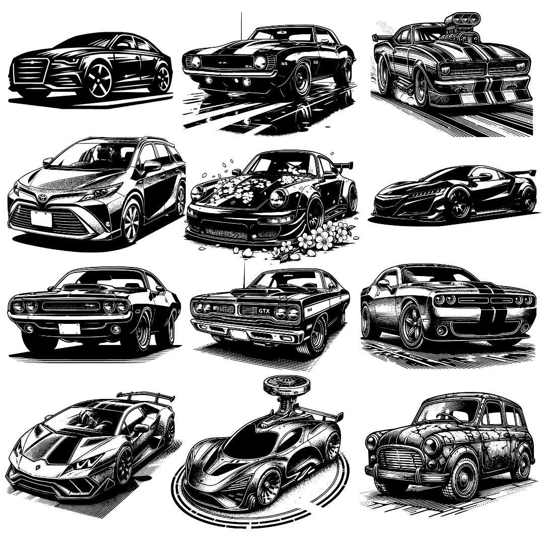 1000+ Car SVG Bundle | Muscle Car, Sports Car, Classic Car SVG | Auto ...