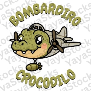 Bombardiro Crocodilo PNG Funny Italian Meme Shirt PNG | Trendy Internet Brain Rot Graphic Tee | Humorous Digital Download