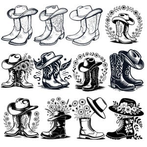 cowboy boots svg, cowgirl boots svg, western boots svg bundle, cowboy hat svg, howdy svg file, floral cowgirl boots svg, western cut files for cricut, silhouette western svg, rodeo svg designs, country western svg bundle, western shirt design svg, rustic western decor svg, farmhouse western svg, cowgirl aesthetic svg, boots and hat svg, western graphic svg, country girl svg, western clipart svg, commercial use western svg, cricut western bundle, sublimation western design