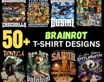 50+ Italian Brainrot Homage Png Bundle, Italian Brainrot Shirt Design, Bombardino Crocodilo Png, Tralalero Tralala, Tung Tung Tung Sahur Png