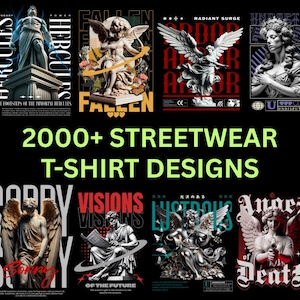 2000+ Streetwear T-Shirt PNG Designs Ultimate Bundle for POD & Clothing Brands, Urban Fashion Graphic Digital Download, Printable Designs,
