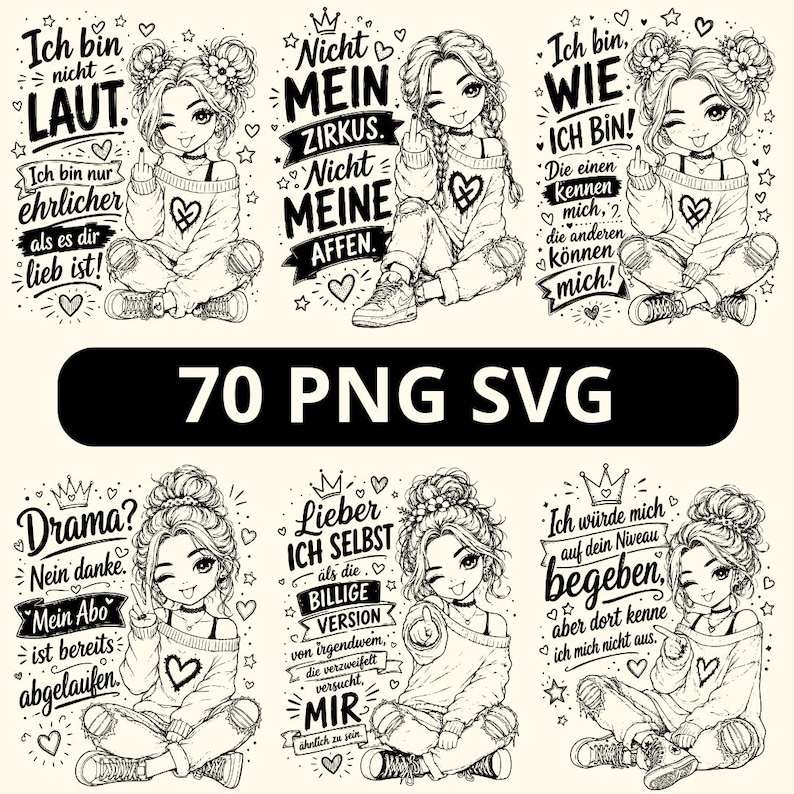 mädchen svg, mädchen silhouette, girl svg, freche mädchen, frauen silhouette, svg bundle, png bundle, plotterdatei, cricut svg, silhouette cameo, sublimation png, laser cut svg, clipart, vektor datei, instant download, digital download, lustige svg, frauen svg, svg datei, png datei, tshirt design, diy projekt, basteln, schneidedatei, dxf, eps, printable, silhouette art, girl clipart, laserdatei, svg png set, svg files