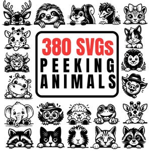380 Peeking Animals SVG Bundle for Cricut & Silhouette | Funny Animal SVGs | Commercial Use for Physical Products
