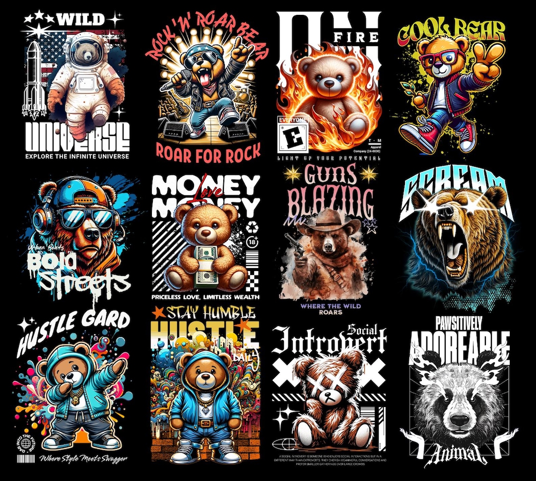 2024 Streetwear Hoodie With Bear Design