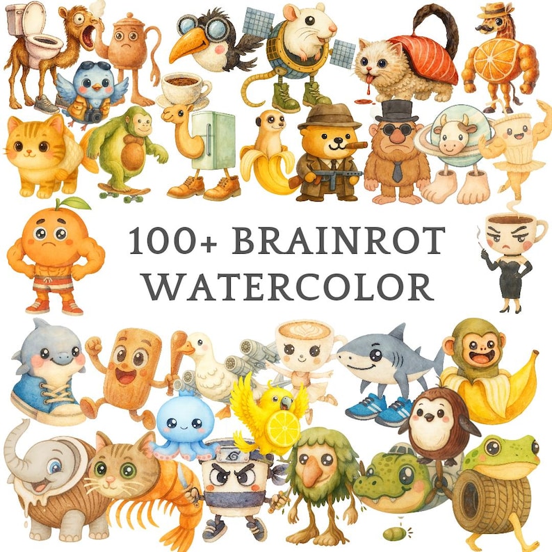 Italian Brainrot PNG Sublimation, Design Bundle (100+ PNG), Tung Tung ...