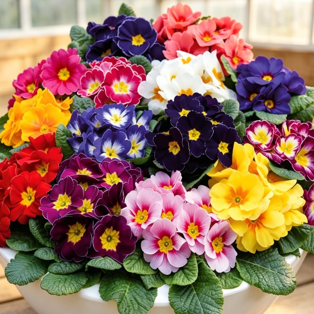 30 Mixed Color Primrose Seeds, Primula Vulgaris, Rainbow Primrose ...