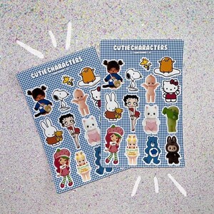 Cutie Characters | Cartoon-Themed Sticker Sheet