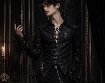Men's Gothic Ruffled Shirt: Renaissance Vampire Costume Top - Etsy