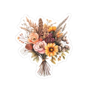 Fall Wildflower Sticker, Vintage Wildflowers Stickers, Wild Flower Bouquet Stickers, Hippie Boho Floral Stickers, Meadow Flower Stickers
