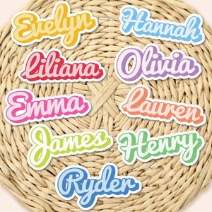 Personalized Name Sticker, Colorful Vinyl Laptop Sticker, Personalized Teacher Gifts, Stickers For Water Bottle