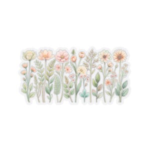 Clear Wildflower Sticker, Pressed Wildflower Stickers, Wild Flower Bouquet Stickers, Hippie Boho Floral Stickers, Meadow Flower Stickers