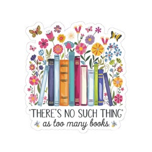 Floral Bookish Sticker, Anxiety Sticker, Book Lover Decal, Laptop Decal, Gifts For Readers, Funny Kindle Sticker, Sticker Quote