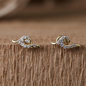 Sterling Silber Wellenform Ohrringe flache Rückseite Geschenk für Kollegen