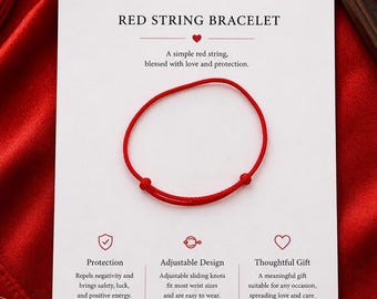 Handmade simple  Red String Bracelet – Adjustable Lucky Cord Bracelet