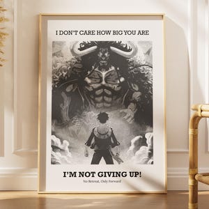 One Piece Motivational Wall Art, Luffy Quote Printable, Motivational Anime Decor Print, Digital Download