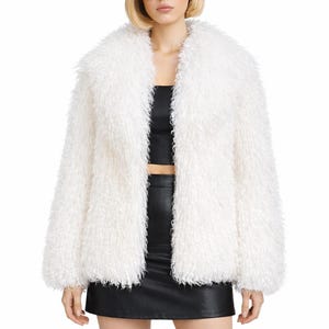 Real Tibetan Lamb Fur Coat Women Luxury White Fur Jacket Oversized Shearling Coat Handmade Designer Winter Statement Coat