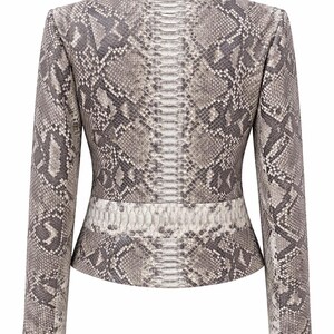 Women's Real Python Leather Jacket, Exotic Snakeskin Biker Style image 4