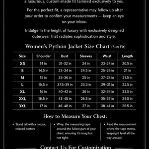 Women's Real Python Leather Jacket, Exotic Snakeskin Biker Style image 9