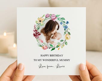 Personalised Birthday Card for Mummy | Mum Birthday Card | Keepsake Card | ANY RELATION | Photo Card