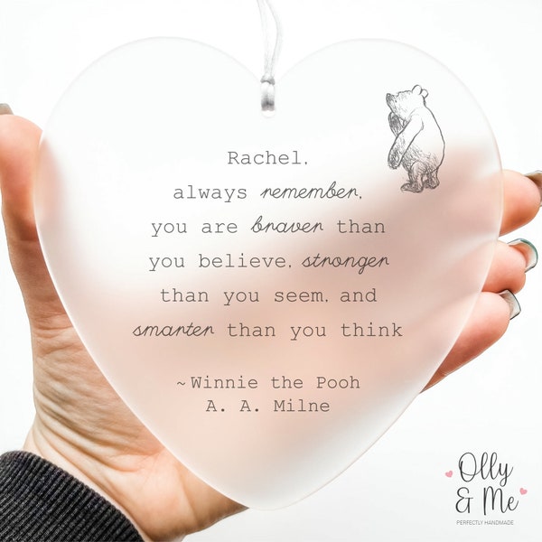 Personalised Winnie the Pooh Fan Inspirational Quote Plaque/Sign Friend Birthday Gift | Acrylic Heart | Always Remember