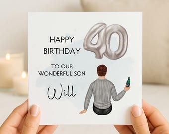 Personalised 40th Birthday Card to Son | Men's Fortieth Keepsake Card/Gift | Grandson/Nephew/Cousin/Brother/Friend/Family/Husband