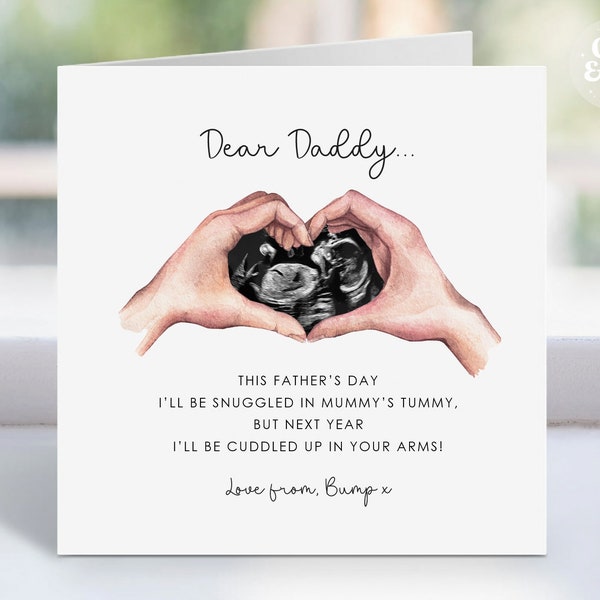 Personalised Father's Day Card from the Bump | Daddy to Be Card | Fathers Day Keepsake Gift | Use your own Scan Photo