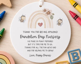 Personalised Nursery/Teacher Thank You Gift | Keepsake Plaque | Preschool/Nursery/Childminder End of Term Leaving Present