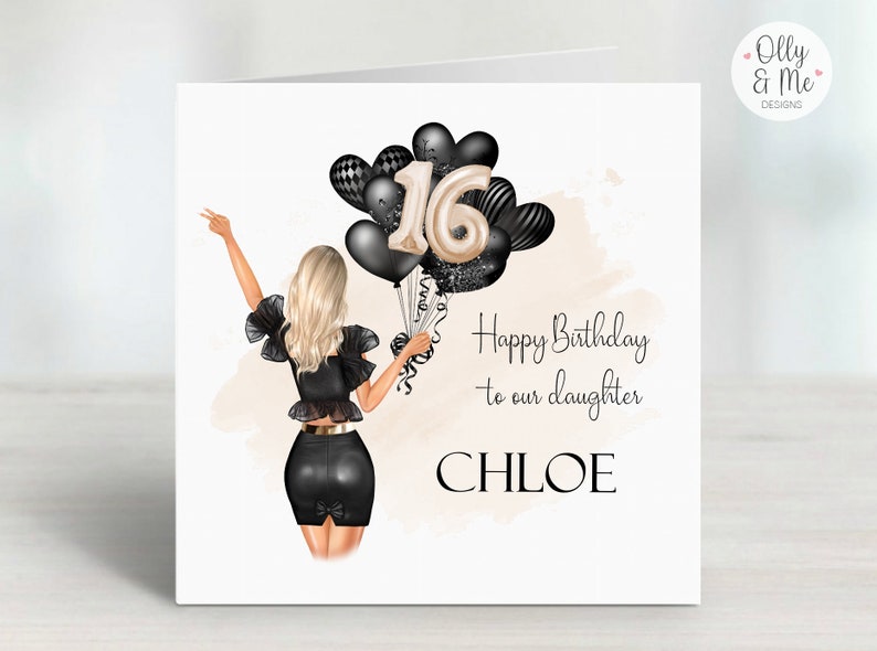 Personalised 16th Birthday Card to Daughter Girls Sixteenth - Etsy UK