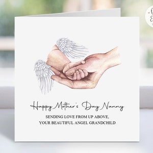 Mother's Day Card for Nanny/Grandma/Nanna from Baby in Heaven | Bereaved Grandparent/Baby Loss Card | Angel Baby