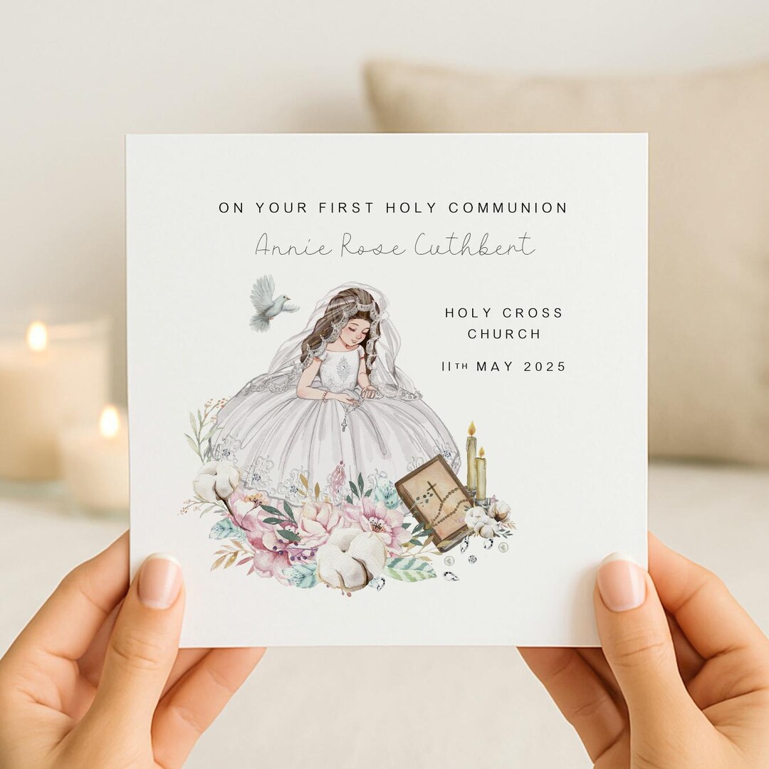 Personalised First Holy Communion Card | 1st Holy Communion Keepsake ...