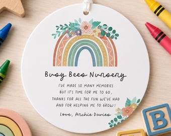Personalised Nursery/Teacher Thank You Gift | Keepsake Plaque | Preschool/Nursery/Childminder End of Term Leaving Present