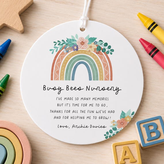 Personalised Nursery/Teacher Thank You Gift | Keepsake Plaque | Preschool/Nursery/Childminder End of Term Leaving Present