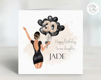 Personalised 30th Birthday Card to Daughter | Girls Thirtieth Keepsake Card/Gift | Granddaughter/Niece/Cousin/Sister/Friend/Family