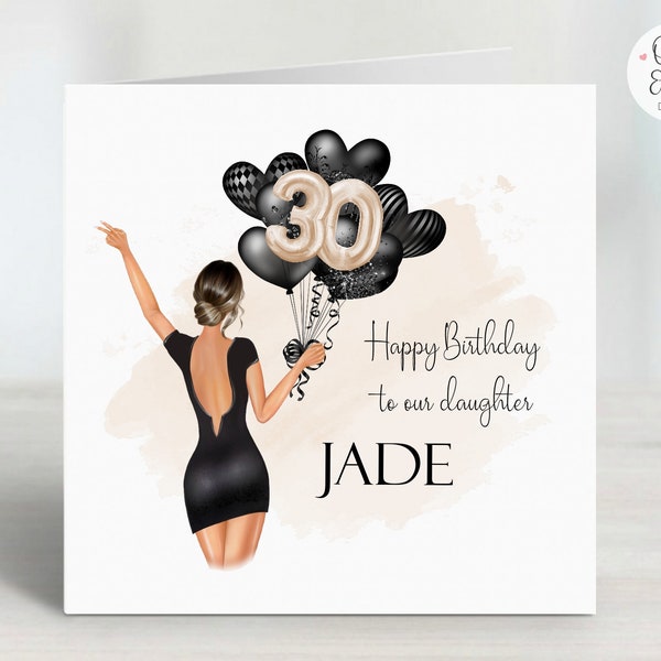 Personalised 30th Birthday Card to Daughter | Girls Thirtieth Keepsake Card/Gift | Granddaughter/Niece/Cousin/Sister/Friend/Family