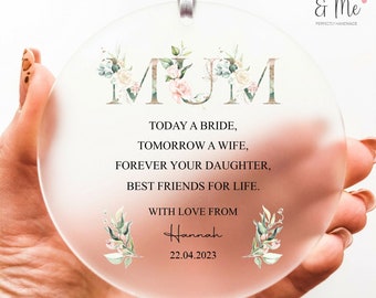 Personalised Mother of the Bride Plaque/Sign | Wedding Thank You Gift/Keepsake for Mum/Parent | Today a Bride Quote