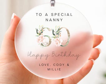 Personalised Nanny/Grandma/Nanna/Gran Birthday Plaque/Sign ANY AGE | 50th 60th 70th Grandparent Gift/Keepsake/Present | Floral