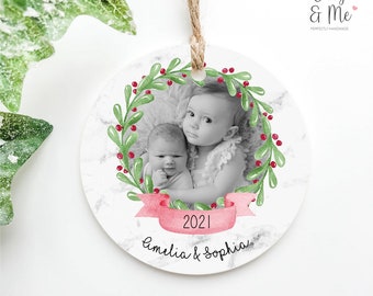 Personalised Christmas Photo Bauble Gift Keepsake | Xmas Tree Decoration Ornament Baby/Children/Kids/Grandparents Family Present Photograph