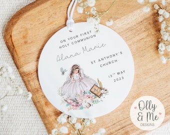 Personalised First Holy Communion Gift | 1st Holy Communion Keepsake Plaque/Sign for Girl | Daughter/Granddaughter/Niece/Goddaughter